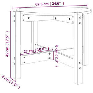 Weißer Couchtisch Kiefer Massivholz Ø 62,5cm