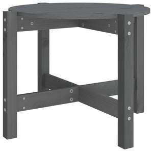 Grauer Couchtisch Kiefer Massivholz Ø 62,5cm