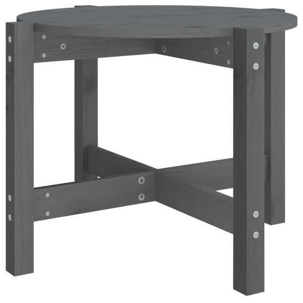 Grauer Couchtisch Kiefer Massivholz Ø 62,5cm
