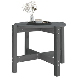 Grauer Couchtisch Kiefer Massivholz Ø 62,5cm