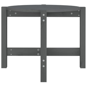 Grauer Couchtisch Kiefer Massivholz Ø 62,5cm