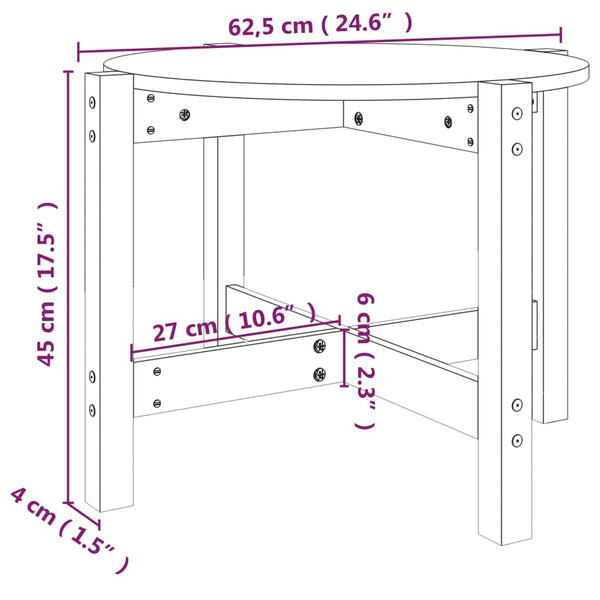 Grauer Couchtisch Kiefer Massivholz Ø 62,5cm