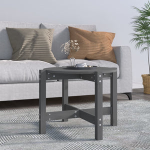 Grauer Couchtisch Kiefer Massivholz Ø 62,5cm