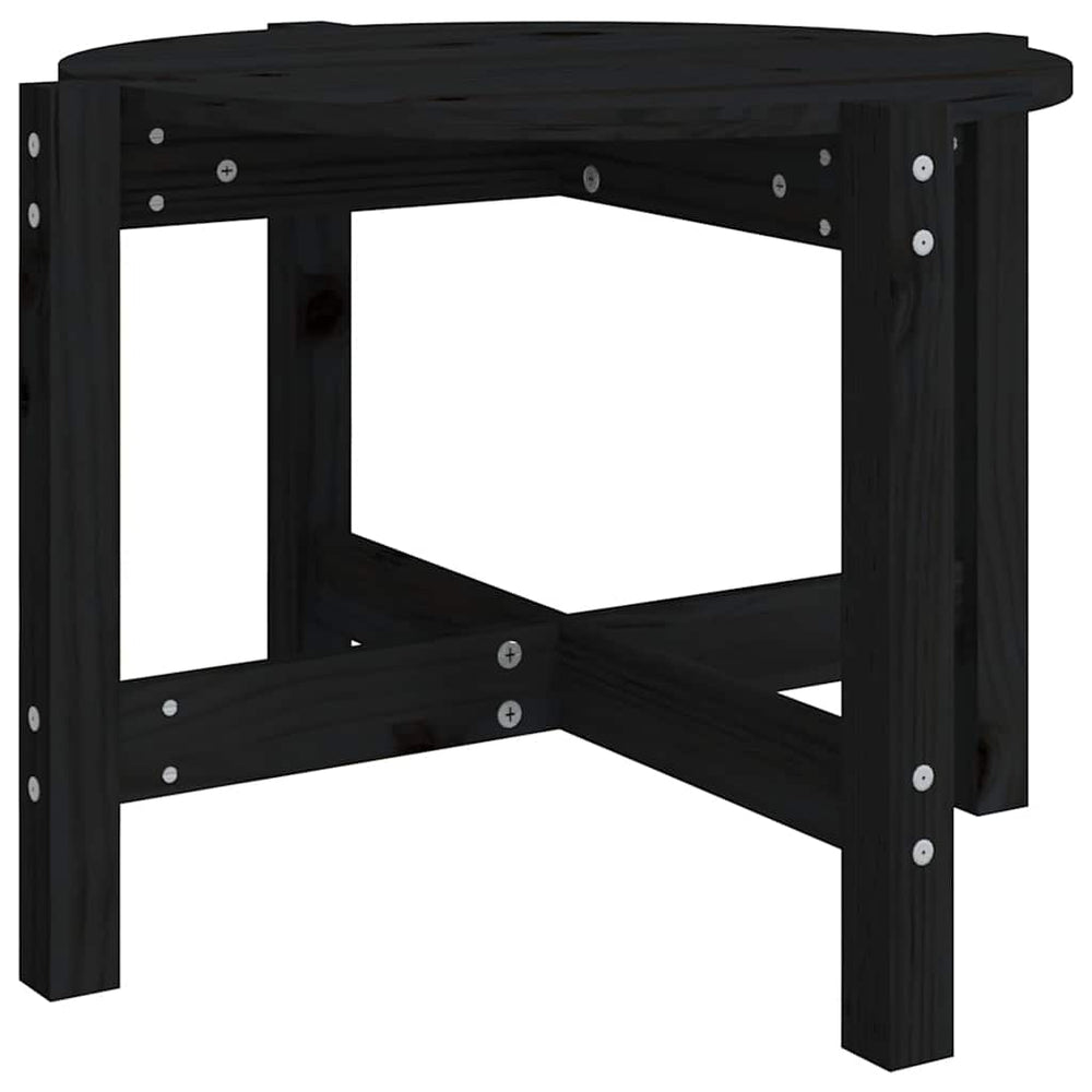 vidaXL Coffee Table Black Ø 62.5x45 cm Solid Pine Wood
