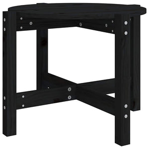 Schwarzer Couchtisch Kiefer Massivholz Ø 62,5cm