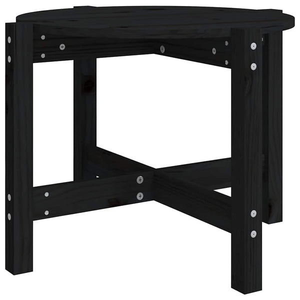 Schwarzer Couchtisch Kiefer Massivholz Ø 62,5cm