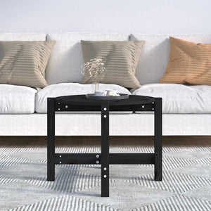 Schwarzer Couchtisch Kiefer Massivholz Ø 62,5cm