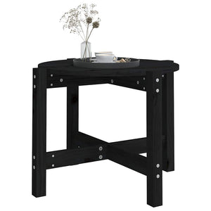 Schwarzer Couchtisch Kiefer Massivholz Ø 62,5cm