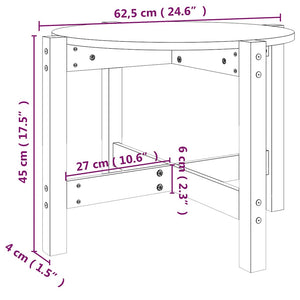 Schwarzer Couchtisch Kiefer Massivholz Ø 62,5cm