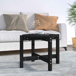 Schwarzer Couchtisch Kiefer Massivholz Ø 62,5cm