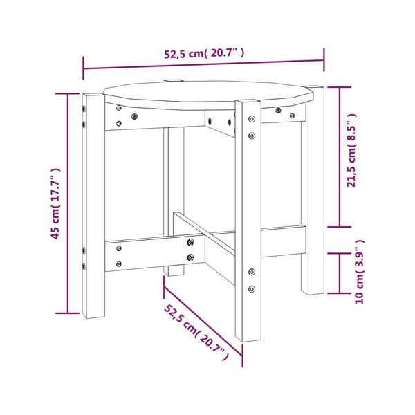 Couchtisch Kiefer Massivholz Ø 52,5cm