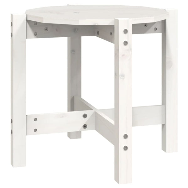 Weißer Couchtisch Kiefer Massivholz Ø 52,5cm