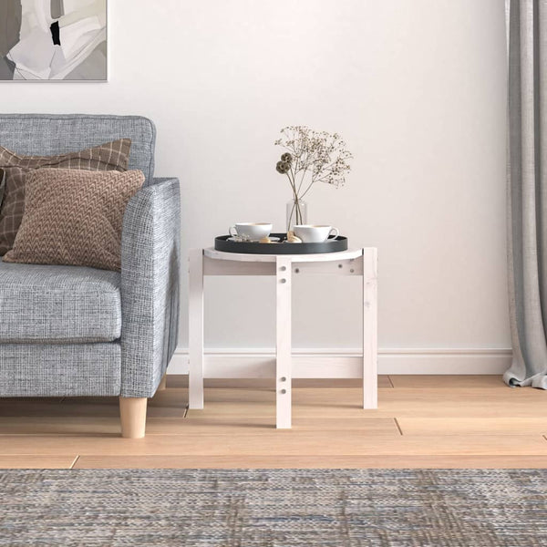 Weißer Couchtisch Kiefer Massivholz Ø 52,5cm