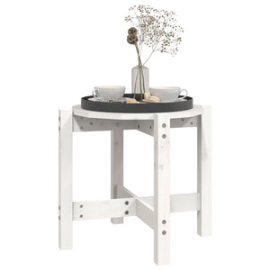 Weißer Couchtisch Kiefer Massivholz Ø 52,5cm