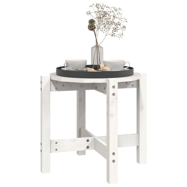 Weißer Couchtisch Kiefer Massivholz Ø 52,5cm