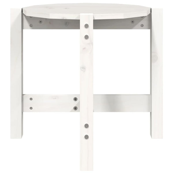 Weißer Couchtisch Kiefer Massivholz Ø 52,5cm
