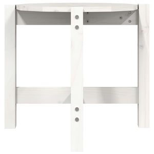Weißer Couchtisch Kiefer Massivholz Ø 52,5cm