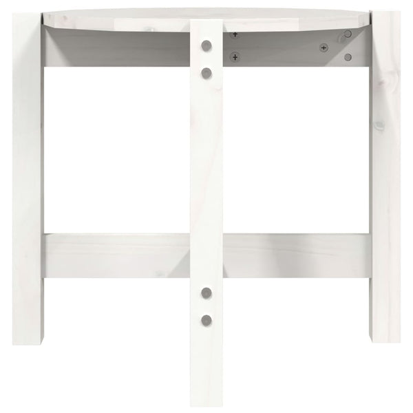 Weißer Couchtisch Kiefer Massivholz Ø 52,5cm