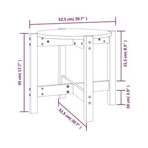 Weißer Couchtisch Kiefer Massivholz Ø 52,5cm