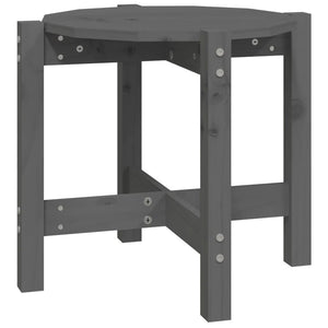 Grauer Couchtisch Kiefer Massivholz Ø 52,5cm