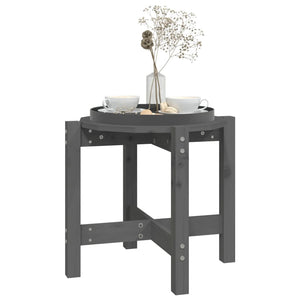 Grauer Couchtisch Kiefer Massivholz Ø 52,5cm