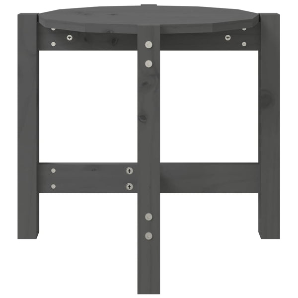 Grauer Couchtisch Kiefer Massivholz Ø 52,5cm
