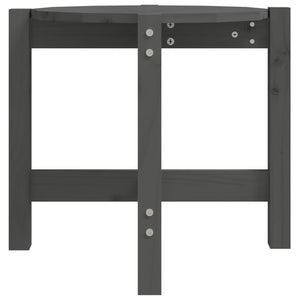 Grauer Couchtisch Kiefer Massivholz Ø 52,5cm