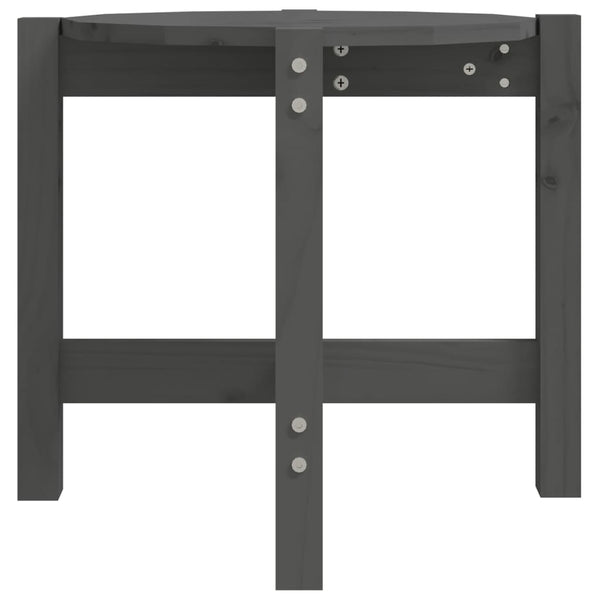 Grauer Couchtisch Kiefer Massivholz Ø 52,5cm