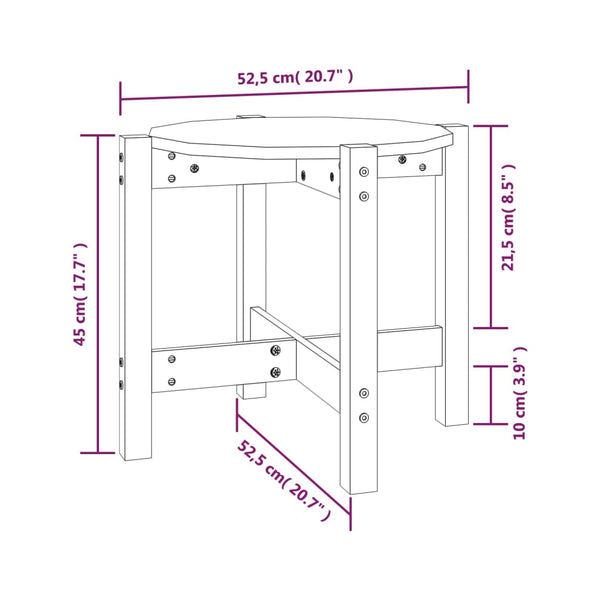 Grauer Couchtisch Kiefer Massivholz Ø 52,5cm