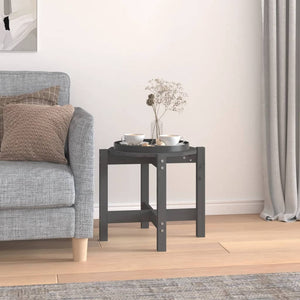 Grauer Couchtisch Kiefer Massivholz Ø 52,5cm