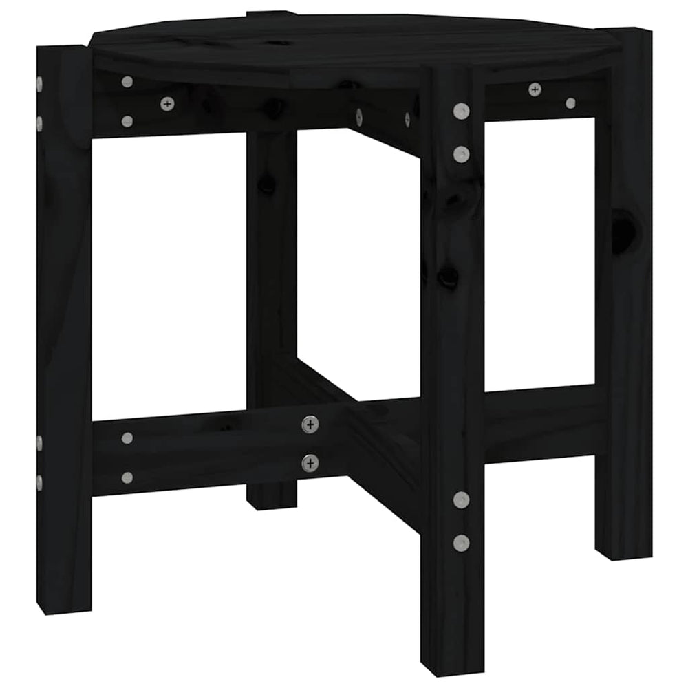 vidaXL Coffee Table Black Ø 52.5x45 cm Solid Pine Wood
