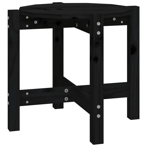 Schwarzer Couchtisch Kiefer Massivholz Ø 52,5cm