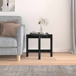 Schwarzer Couchtisch Kiefer Massivholz Ø 52,5cm