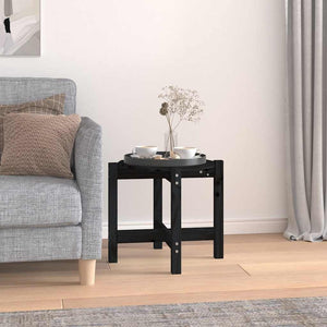 Schwarzer Couchtisch Kiefer Massivholz Ø 52,5cm