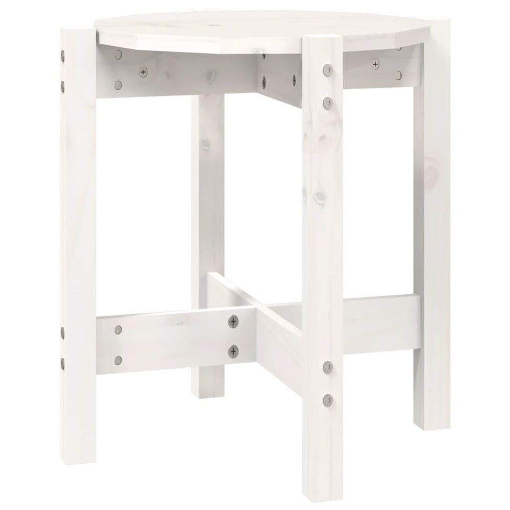 vidaXL Coffee Table White Ø 42.5x45 cm Solid Pine Wood