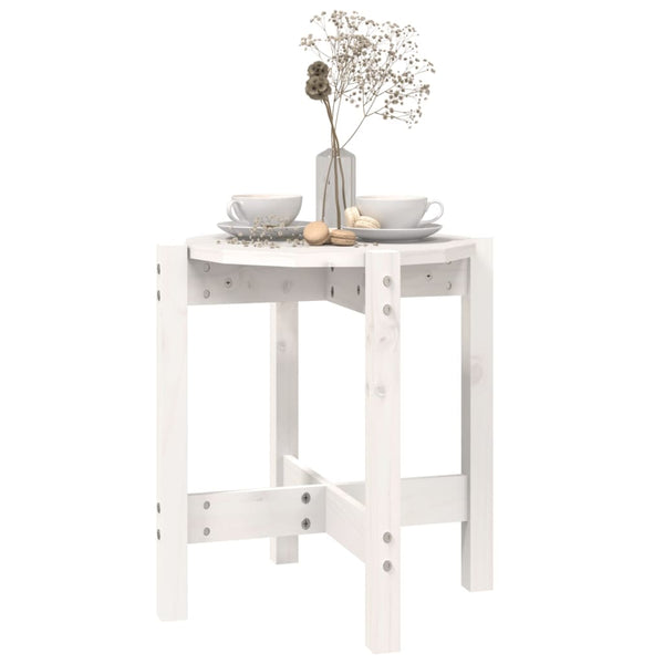 Weißer Couchtisch Kiefer Massivholz Ø42,5cm
