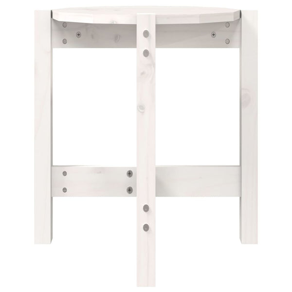 Weißer Couchtisch Kiefer Massivholz Ø42,5cm