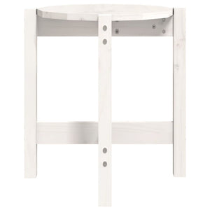 Weißer Couchtisch Kiefer Massivholz Ø42,5cm