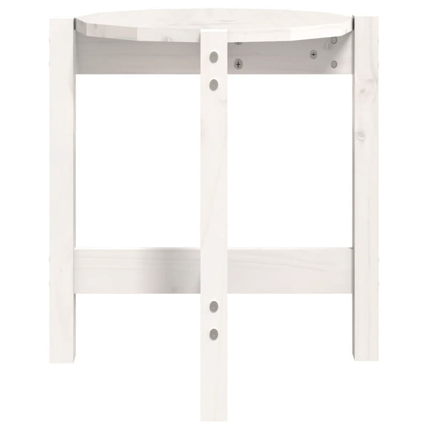 Weißer Couchtisch Kiefer Massivholz Ø42,5cm