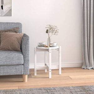 Weißer Couchtisch Kiefer Massivholz Ø42,5cm