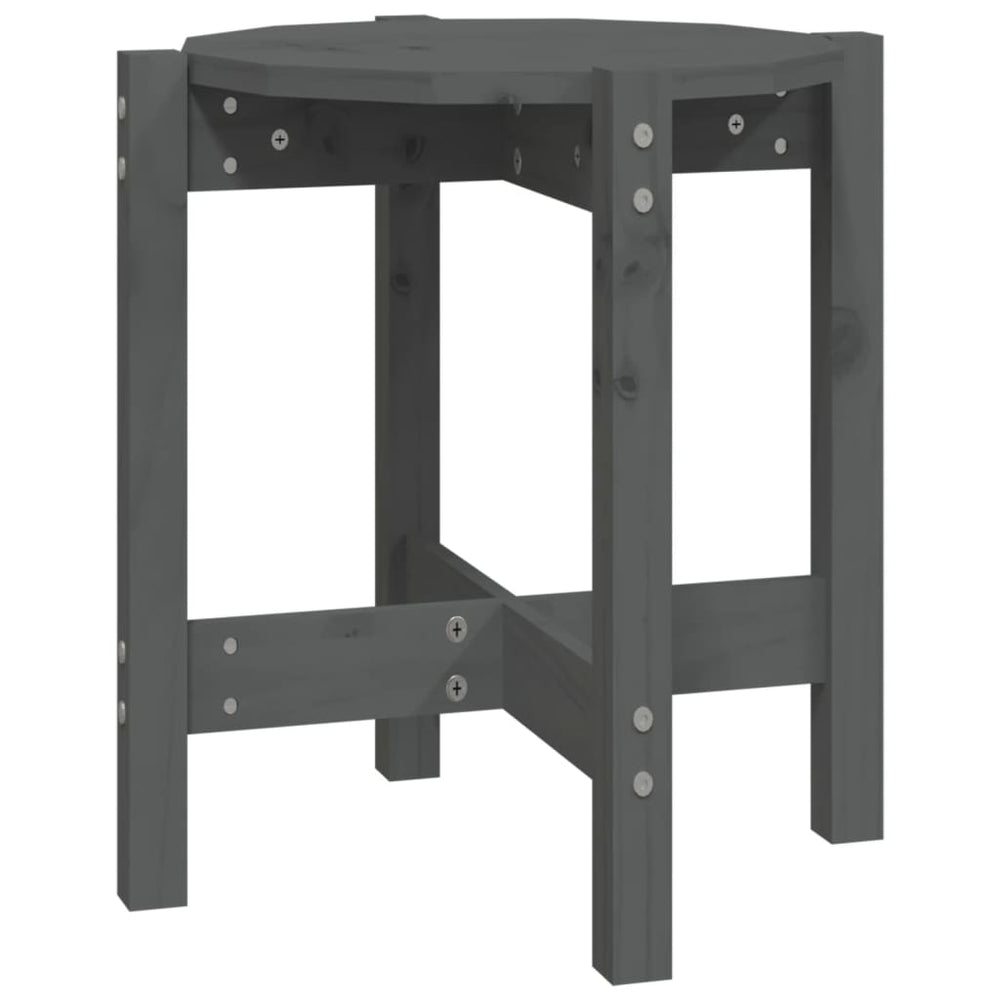 vidaXL Coffee Table Grey Ø 42.5x45 cm Solid Pinewood