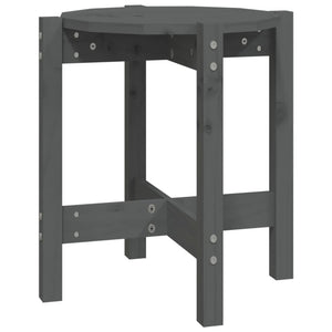 Grauer Couchtisch Kiefer Massivholz Ø 42,5cm