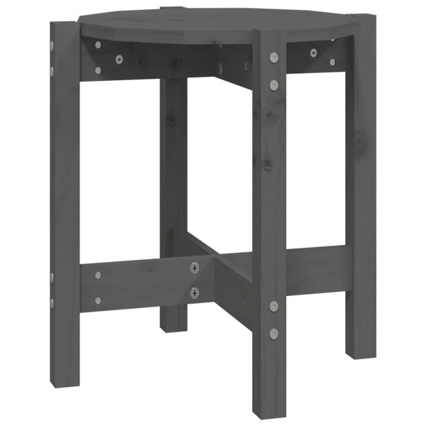 Grauer Couchtisch Kiefer Massivholz Ø 42,5cm