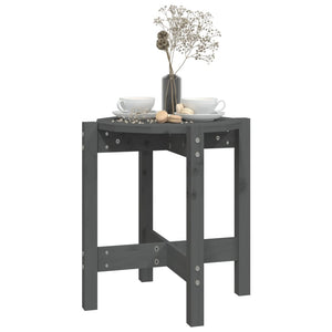 Grauer Couchtisch Kiefer Massivholz Ø 42,5cm
