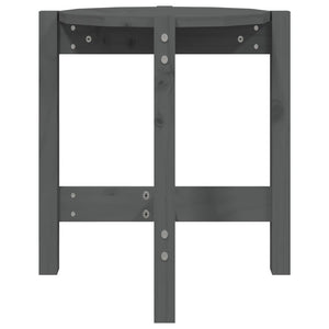 Grauer Couchtisch Kiefer Massivholz Ø 42,5cm