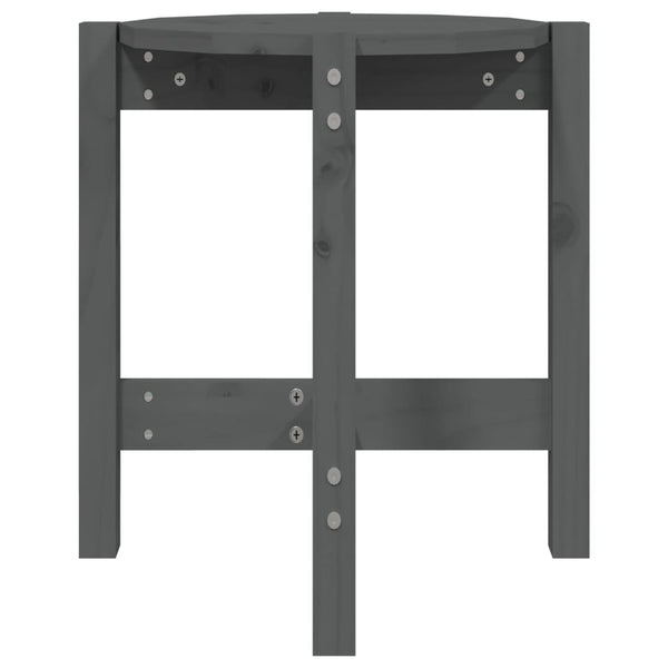 Grauer Couchtisch Kiefer Massivholz Ø 42,5cm