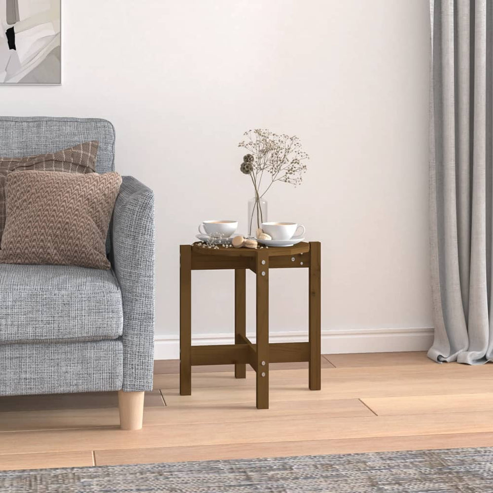 vidaXL Coffee Table Honey Brown Ø 42.5x45 cm Solid Pine Wood