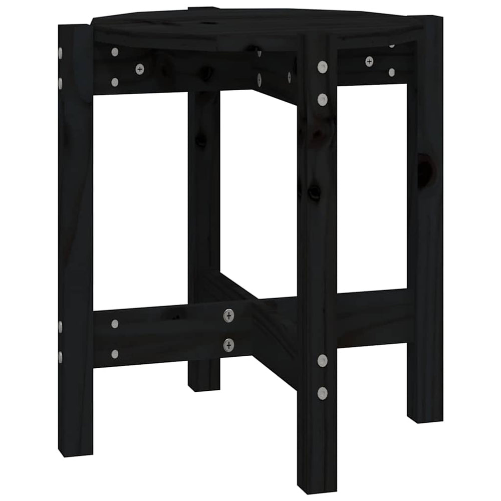 vidaXL Coffee Table Black Ø 42.5x45 cm Solid Pine Wood