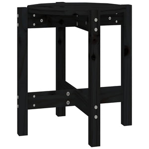 Schwarzer Couchtisch Kiefer Massivholz Ø42,5cm