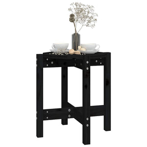 Schwarzer Couchtisch Kiefer Massivholz Ø42,5cm